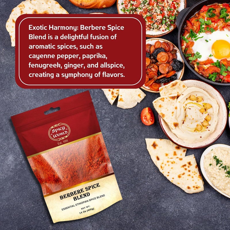 Spicy World Berbere Spice Blend 3.5oz | Authentic Ethiopian Seasoning Hand-Blended | Rich 14-Spice Mix for Flavorful Dishes - Image 5